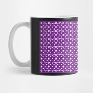 COVID 19 Pattern Purple White Mug